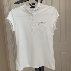 Golfino White Embellished Golf Top sz 8